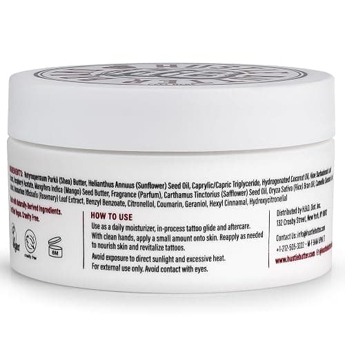 Hustle Butter Tattoo Aftercare 5oz Tattoo Balm, Heals + Protects New Tattoos and Rejuvenates Older Tattoos - 100% Vegan Cream No-Petroleum thumbnail 9