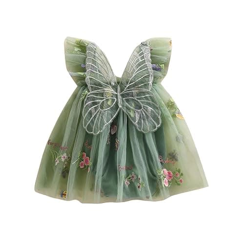 Newborn Infant Baby Girls Clothes Flower Butterfly Embroidery Sleeveless Romper Tulle Mesh Dress Toddler Bodysuit - Image 1