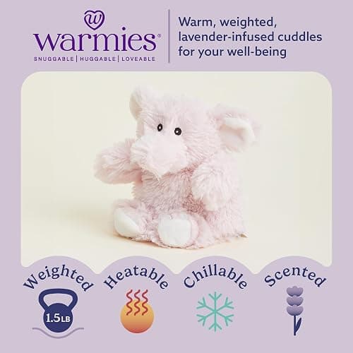 warmies Microwavable & Weighted Stuffed Pink Elephant thumbnail 2