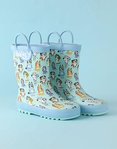 Bluey Unisex Kids Light Blue Character Print Storm Boots with Handles Merch thumbnail 2