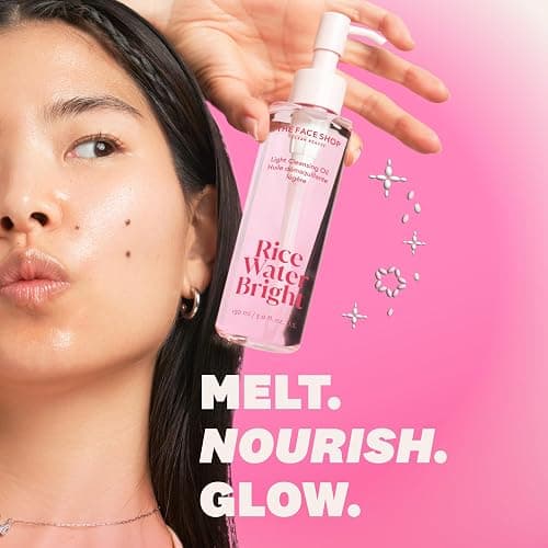 The Face Shop Rice Water Bright Double Cleansing Duo Set with Ceramide, Korean Skin Care, Gentle Face Wash & Pore Control Cleansing Oil, Hydrating, Moisturizing, Vegan Facial Cleanser, Makeup Remover thumbnail 3