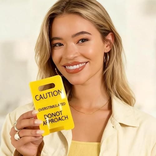 Overstimulated Caution Sign Hair Claw Clip,Yellow Caution Hair Clip,Do Not Approach Sign Hair Claws Hair Clips,Funny Gag Gift for Women and Coworkers thumbnail 3