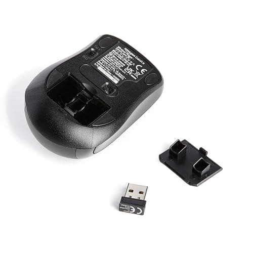 Amazon Basics 2.4 Ghz Wireless Optical Computer Mouse with USB Nano Receiver, Black thumbnail 4