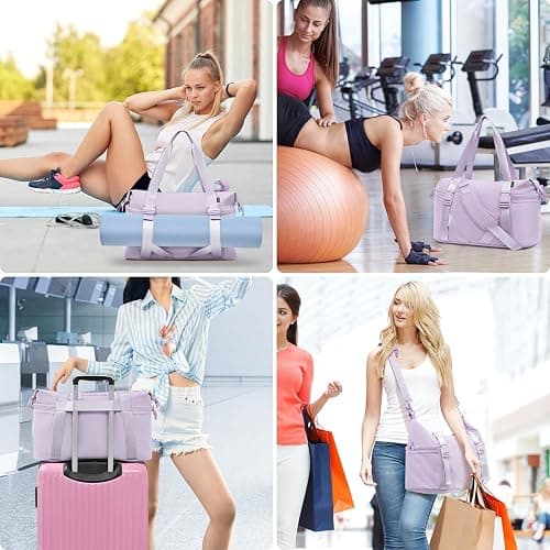 MAXTOP Women's Gym Yoga Duffle Bag with Shoe Pouch,Multi-Purpose Overnight Travel Bag for Gym,Work, Dance, Sports thumbnail 7