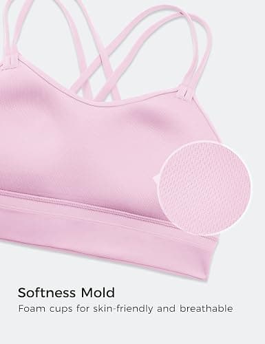 CRZ YOGA Softness Mold Womens Butterluxe Strappy Longline Sports Bra - Double Spaghetti Strap Workout Yoga Crop Top Athletic thumbnail 3