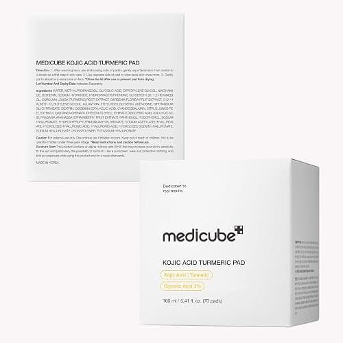 medicube Kojic Acid Turmeric Clarifying Toner Pad for Troubled Skin & Use After Spot Care, Soothing & Calming with Kojic Acid, Turmeric, Niacinamide & Glycolic Acid, Korean Skin Care, 70 Pads, 1 Pack thumbnail 9