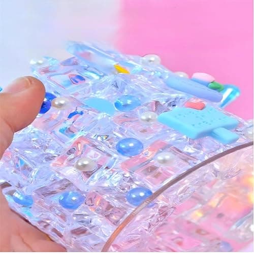 ndodved DIY Imitation Crystal ice Pen Holder nightlight, Plug-in Manual Set LED Warm lamp, Suitable for Bedroom/Children's Room Decoration | Desk/Bedside lamp, Christmas Gift. (Castle Pink) thumbnail 8