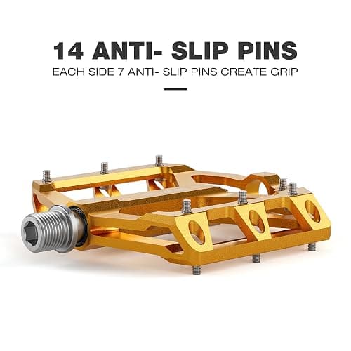 Road/Mountain Bike Pedals -Non-Slip Bicycle Flat Pedals Aluminum 9/16" - 3 Sealed Bearing Lightweight Platform Pedals for Road Mountain BMX MTB Bike thumbnail 3