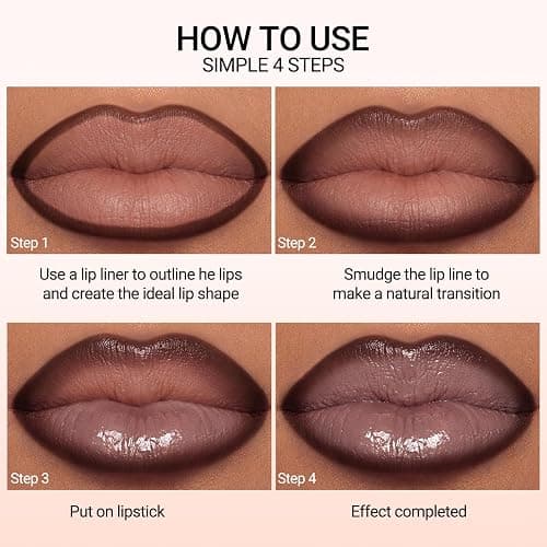 Nourishing Lip Gloss with Brown Lip Liner Lip Combo Sets, Solid Lip Gloss Jelly Lipstick High Shine, Nude Lip Kit with Lip Liner and Gloss for Women, Lightweight Long-Lasting Lipstick Makeup Gift, 01 thumbnail 6