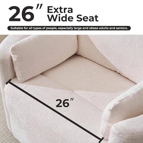 Rhevoy Oversized Swivel Recliner Chair with Massage and Heat, Rocking Chair Nursery with Adjustable Headrest, Rocking Chair Nursery Glider Chairs with 2 Pillows, Glider Rocker Recliner, White thumbnail 9