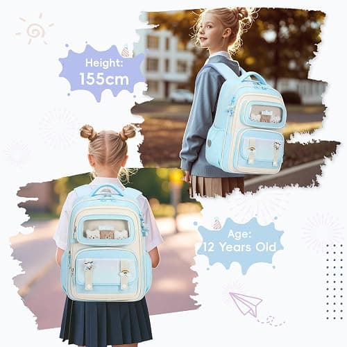 Tanou Girls Backpack Ergonomic School Bag Girl Children's Backpacks Cute Rucksack Kids for Primary Junior School, 20 Liters thumbnail 6