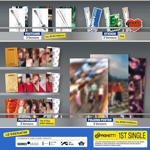 LE SSERAFIM Spaghetti 1st Single Album (Random ver.) thumbnail 4