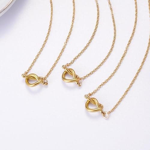 BFF Friendship Knot Infinity Necklace for 2 Best Friend Long Distance Birthday Jewelry Gifts for Her Women Bestie thumbnail 5