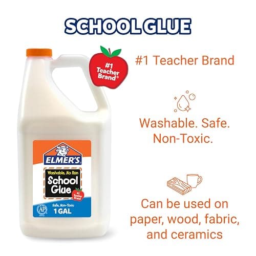 Elmer's White Liquid School Glue, 1 Gallon, Safe, Washable, 1 Count, - #1 Teacher Brand, Bulk Arts & Crafts, Projects, Classroom Supplies, Great for Making Slime thumbnail 3