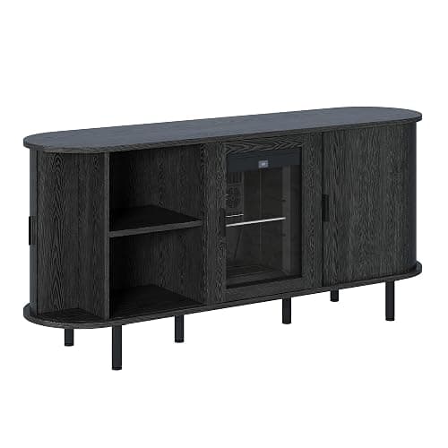 LUXOAK 70" Coffee Bar Cabinet with Beverage Fridge (Included), Buffet Sideboard Table for Home, Bar Cabinet with Storage for Dining Room & Living Room, Black thumbnail 9
