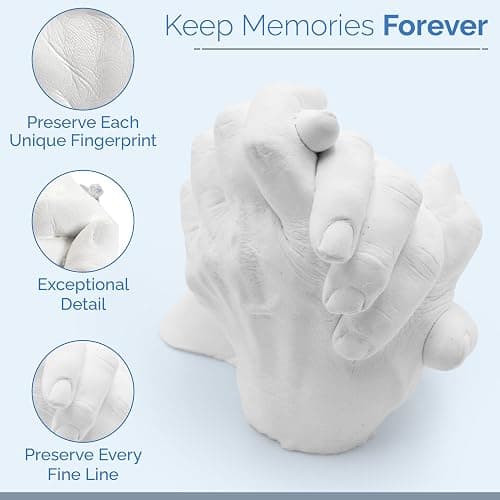 Moulding Memories 3D DIY Hand Casting Kit for Couples, Babies, Kids & Adults with Plaster, Alginate, Paint & Brush, Keepsake Couples Gift for Boyfriend Girlfriend Wife Husband Anniversary & Weddings thumbnail 4