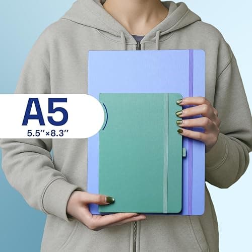 ONAVIA A5 Lined Journal Notebook, 7mm College Ruled Notepad, Journaling for Writing, Work, School, Travel and Note Taking, Hardcover 160 Pages (80 Sheets) 5.79 x 8.3 inches (3 Pack Black) thumbnail 3