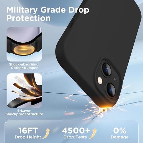 GolbinBox Magnetic for iPhone 15 Case, Compatible with MagSafe, [Soft Anti-Scratch Microfiber Lining], Slim Liquid Silicone Shockproof Protective Phone Case for iPhone 15 6.1 inch, Black thumbnail 5