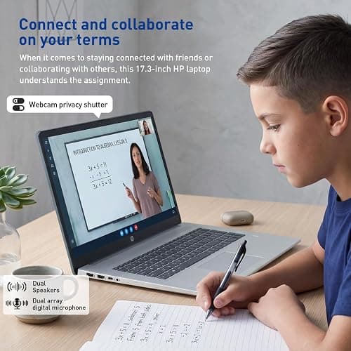 HP 17.3” Touchscreen Laptop w/Microsoft 365, 16GB RAM, 1TB SSD+128GB UFS | Webcam w/ shutter, Fingerprint Reader, Backlit Keyboard, Microsoft Copilot Key, Intel Quad-Core CPU, Win11, Blue thumbnail 8