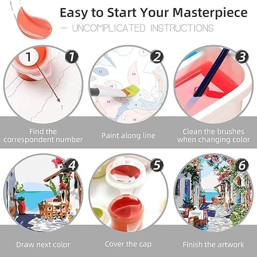 Vintage Boots Paint by Number Kits,Retro Disco Ball Paint by Numbers Kit for Adults Beginner Without Frame,Easy DIY Acrylic Painting for Canvas for Decor 16x20inch thumbnail 7