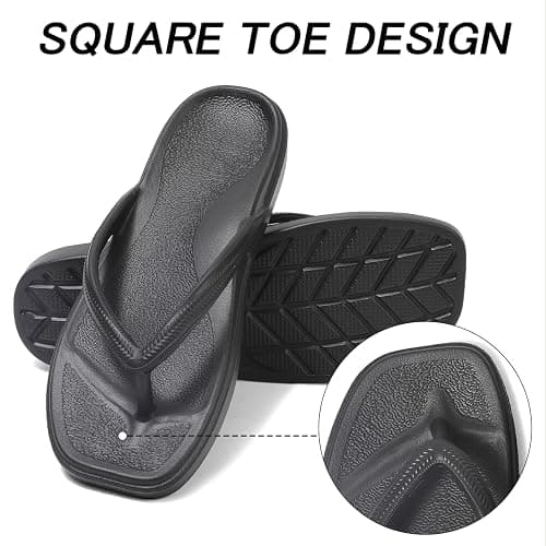 TIKVAW Flip Flops for Women with Arch Support Square Toe Thong Sandals | Lightweight, Flexible Support, Soft Cushioned, Quick-Dry,Comfortable for Beach, Pool, Shower,Travel thumbnail 4