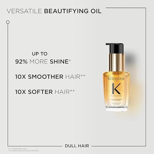 Kerastase Elixir Ultime Refillable Hair Oil - Hydrates & Smoothes Frizz, Adds Shine, With Wild Camellia, Nourishes & Strengthens Hair, For All Hair Types thumbnail 4