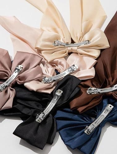 TERSE Hair Bows for Women Big Bows Hair Accessories for Women Girls Cute Oversized Bow Clips with Long Tails Silky Satin Ribbon thumbnail 3