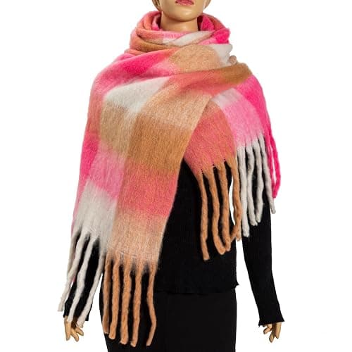 TUSHUSTY Winter Women Chunky Scarf Warm Blanket Big Thick Large Oversized Wrap Colorful Long Solid Scarves thumbnail 2
