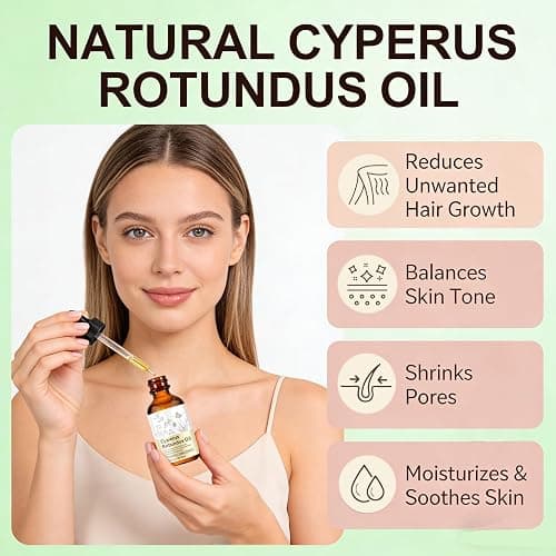 YUEPLATTNMAY Cyperus Rotundus Oil, Natural Cyperus Rotundus Oil for Hair Removal, Reduces Body Hair Growth, Moisturizes & Soothes The Skin, Shrinkes Pores, Suitable for All Skin Types, 2.02 Fl oz thumbnail 2