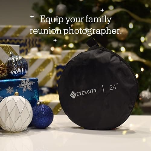 Etekcity 24" (60cm) 5-in-1 Photography Reflector, Multi-Disc Light Reflectors for Photography, Collapsible with Bag - Translucent, Silver, Gold, White and Black - 24 Inch thumbnail 3