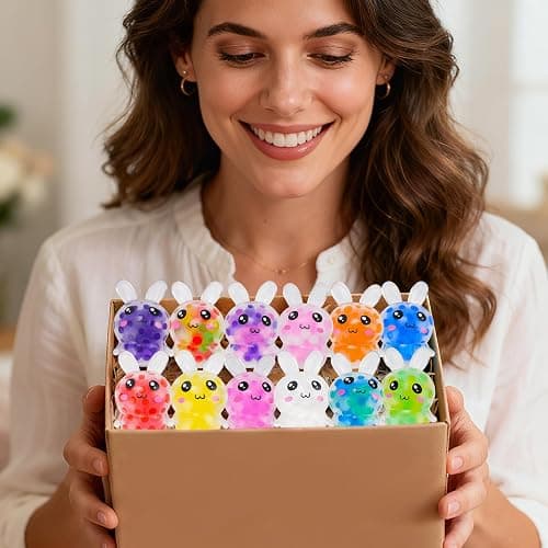 TOOYUMON Easter Egg Fillers, 12 Pcs Mini Bunny Squishy Toys, Easter Basket Stuffers Essentials Egg Basket Fillers Gifts for Teens Adults, Bunny Stress Ball Party Favors thumbnail 2