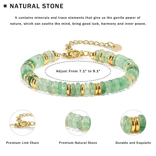 VIBILIA Gold Plated Bracelets for Women, Boho Bangle Bracelets, Beaded Bracelets Trendy, Handmade Gold Jewelry, Fashion Birthday Gifts for Women Friend on Valentine's Day Easter Mother's Day thumbnail 3