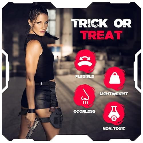 Black Widow Costume Accessories,Lara C Holster Belt Outfit,Rider Leg Strap | Adult Tactical Tomb Swat Cop With Waist Utility Holder Sheath Fake Gun Knife Gear For Women Halloween Cosplay Military Spy thumbnail 6
