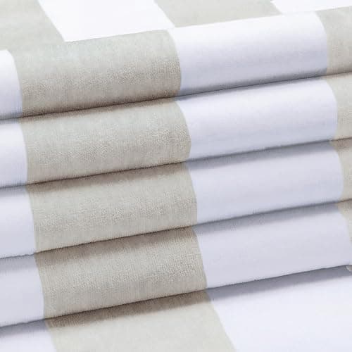 HENBAY Cotton Oversized Beach Towel - Large 70 x 35 Inch Pool Towel, Chiffon Striped Quick Dry Swimming Cabana Towel thumbnail 4