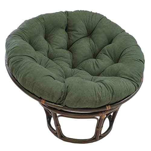 Blazing Needles Solid Microsuede Papasan Chair Cushion, 44" x 6" x 44", Hunter Green - Image 1