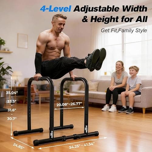 RELIFE REBUILD YOUR LIFE Dip Station Functional Heavy Duty Dip Stands Fitness Workout Dip bar Station Stabilizer Parallette Push Up Stand thumbnail 5