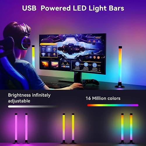 Ledagic Led Light Bar with Music Sync, Color Changing TV Backlight App & Remote Control, IC+RGB & W Smart RGB Light Bar, USB Powered Led Lights for TV, PC Room Monitor Backlight Gaming Accessories thumbnail 4