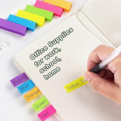 30 Pads 0.6x2 Inch Sticky Notes Flags Tabs Page Markers 6 Bright Color Sticky Index Tabs Page Flags 80 Sheet/Pad thumbnail 7