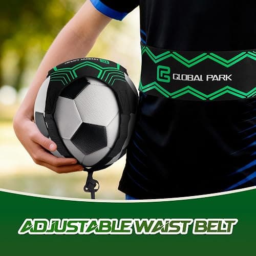 Global Park Soccer Trainer Adjustable Waist Belt - Football Training Equipment Aid for Ball Control, Passing & Shooting, Kick Throw Trainer Solo Practice Volleyball, Rugby for Kids Adults at Home thumbnail 6