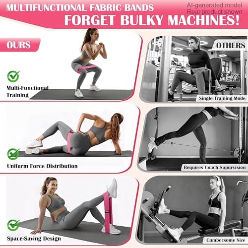 KUTIZE Ankle Resistance Bands with Cuffs & Fabric Resistance Bands Set - Legs & Glutes Workout Equipment for Women & Men, Home Gym Heavy Exercise Bands for Hip, Yoga, Strength Training, Rehab, Pilates thumbnail 6