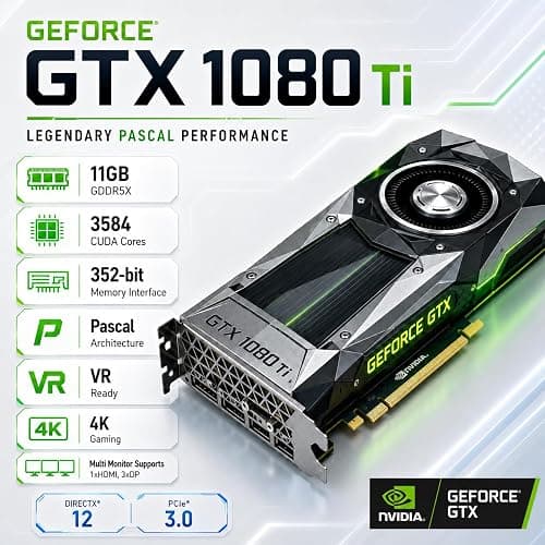 Evounic Gaming Desktop PC Computer Liquid Cooled 12-Core Processor, GeForce GTX 1080 Ti 11GB, 64GB RAM, 1TB NVMe SSD, WiFi 6 & BT 5.4, 9X ARGB Fans, 650W PSU, Windows 11 thumbnail 4