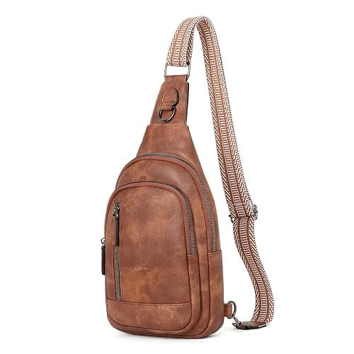CLUCI Crossbody Bags for Women - Sling Backpack Travel Bag in Leather - 0-1 Brown thumbnail 8