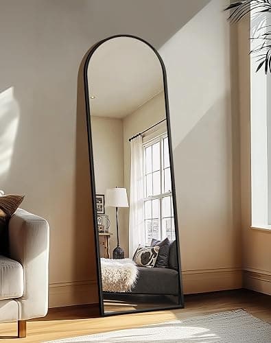 Delma Arched Mirror Full Length,Standing Mirror Full Body,Large Floor with Stand for Wall Entryway Door Bedroom Bathroom Living Room thumbnail 6