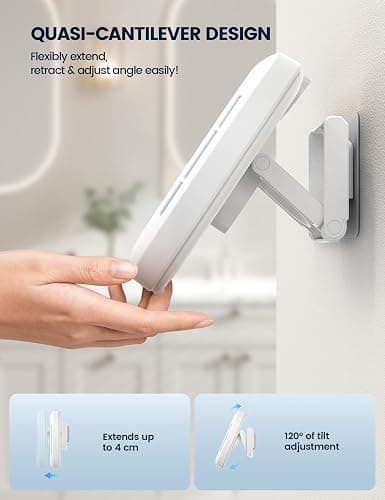 Lamicall Shower Phone Holder with Speaker Holes, IPX6 Waterproof Clear Sound & 480° Rotation Shower Case Accessories, Waterproof Bathroom Wall Mount for iPhone 17 16 Pro Max Air, S25 Ultra, 4-7" Phone thumbnail 4