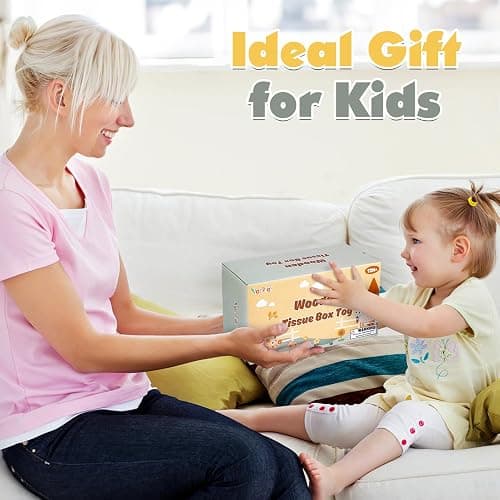 Vanplay Jouet Bebe 1 an, Jouet Montessori 1 2 3 Ans, Conception de Boîte à Mouchoirs Jouet en Bois, Jeux Enfants Cadeau Enfant 1 2 3 Ans Garcon Fille thumbnail 7