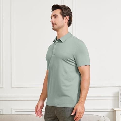 netdraw Mens Ultra Soft Bamboo Viscose Polo Lightweight Cooling Short Sleeve Casual Collared Golf Shirt thumbnail 3