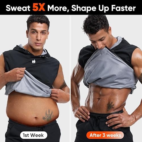 HOTSUIT Sauna Shirt for Men Anti-Rip Men's Heat Trapping Pullover Vest Hoodies Tank Top for Boxing Exercise thumbnail 2
