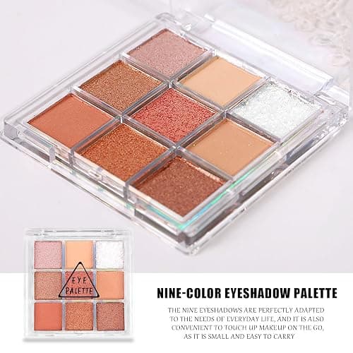 9 Farben Lidschatten Eyeshadow Palette Mit 3 Lidschattenpinsel Matte Glitter Eyeshadow Langlebiges Make Up Palette Wasserdichte Schminkpalette Lidschattenpalette Schminke Set Für Mädchen Und Frauen thumbnail 3