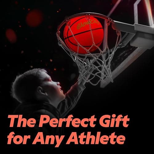 GlowCity Glow in The Dark Basketball - Sizes 5, 6, 7 Light Up Ball for Kids, Teens & Adults - Red Glow for Outdoor Games - Sports Birthday Gifts Ideas for Boys Ages 6 7 8 9 10 11 12 13 14 thumbnail 7
