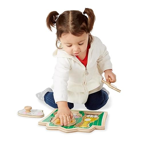 Melissa & Doug Jungle Friends Safari Animals Jumbo Peg Wooden Puzzle - Safari Animals thumbnail 3